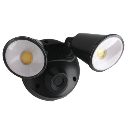 Picture of Martec Defender Double Spot 2x 10W Tricolour LED Security Light Matt Black Finish (Sold as 4)